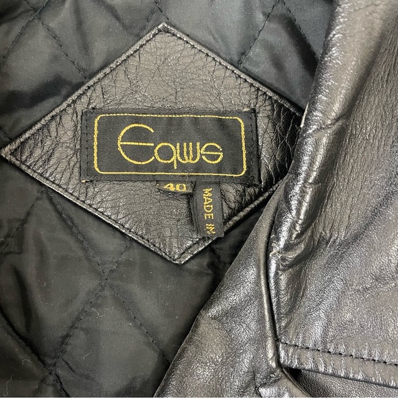 Vintage Leather Equus Motorcycle Jacket Black Size 40 - Picture 5 of 13
